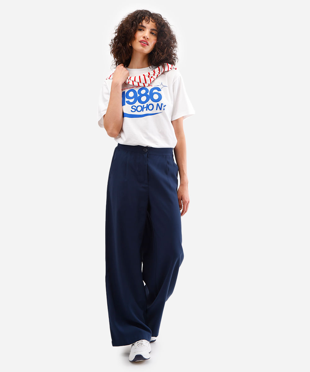 camiseta feminina de algodão soho off white