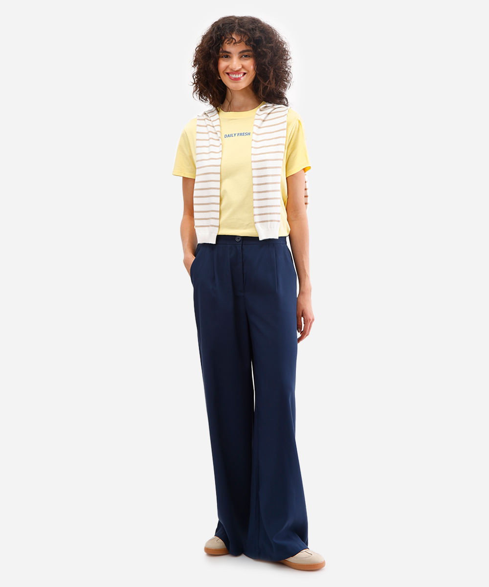 camiseta feminina de algodão daily fresh amarela