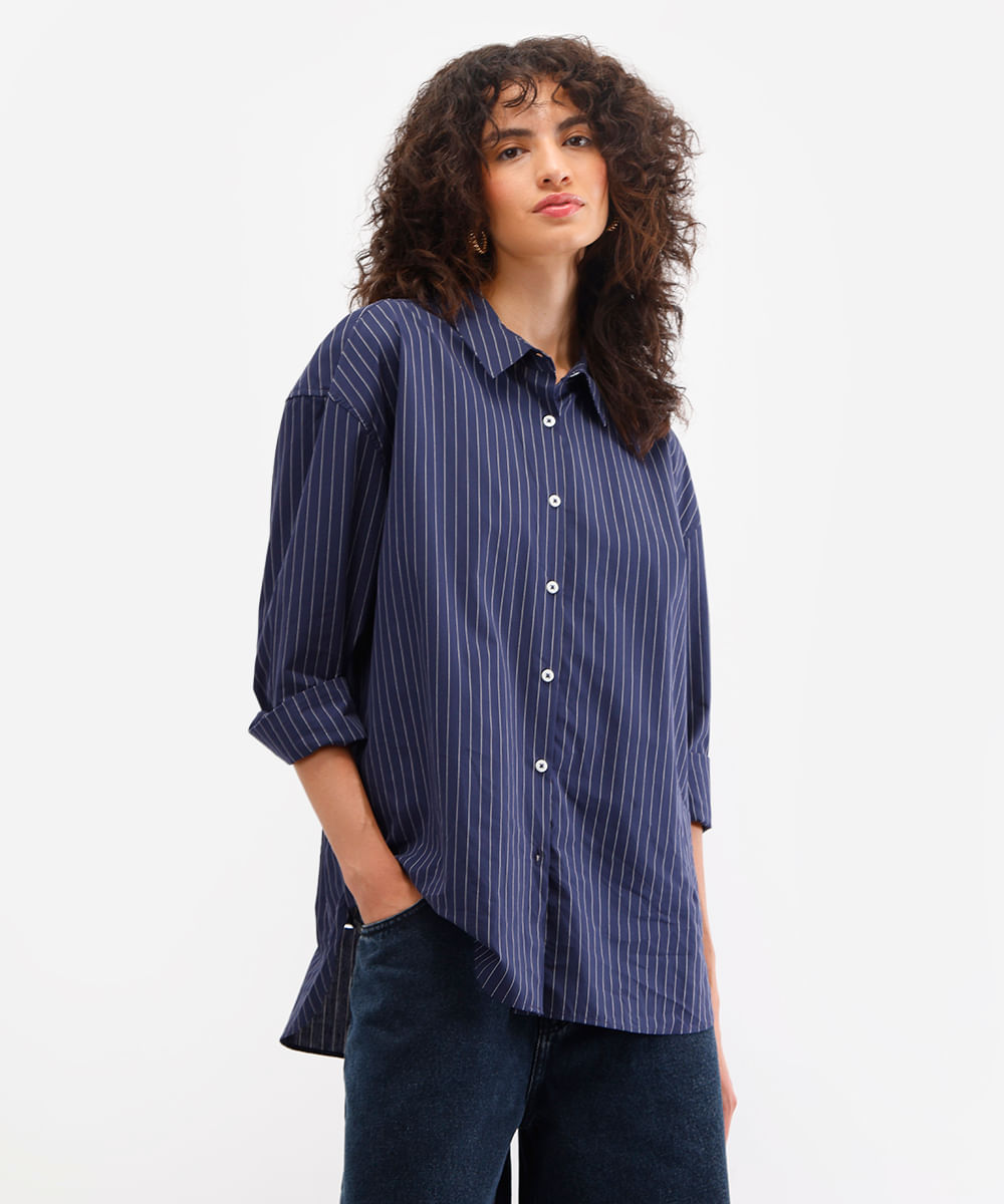 Camisa azul listrada, da C&A