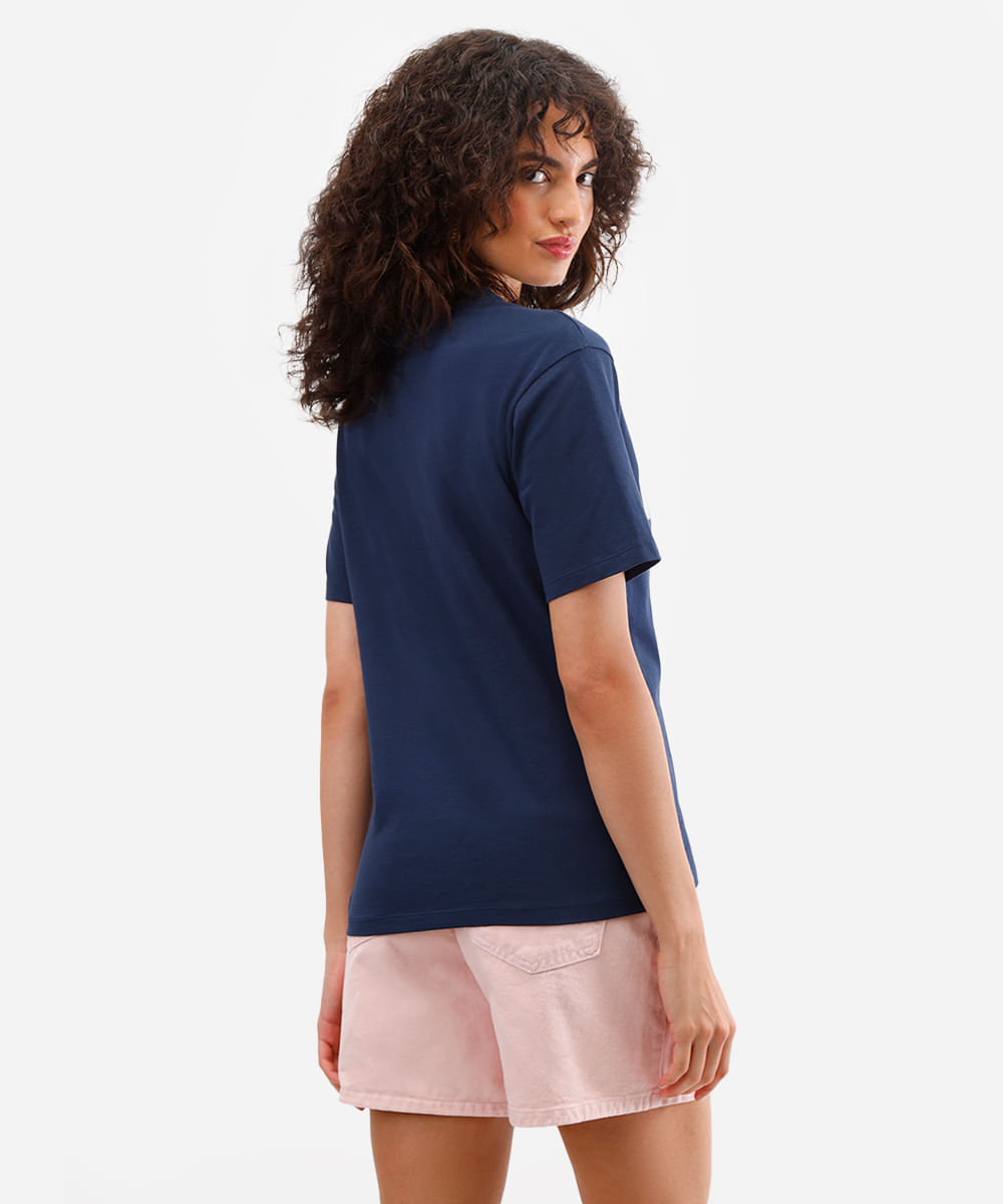 camiseta feminina de algodão miami azul