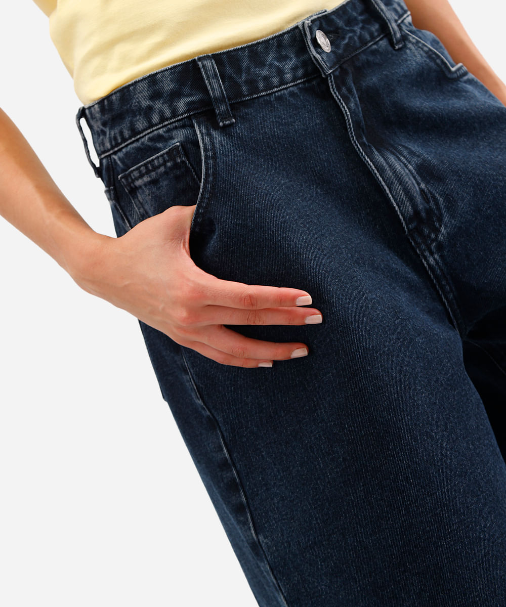 bermuda jorts feminina jeans cintura média azul