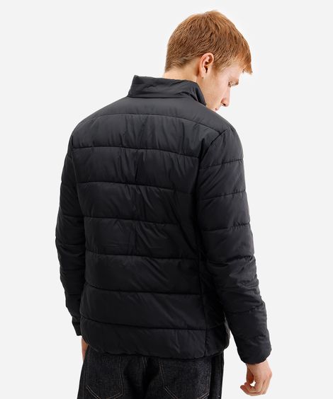 jaqueta puffer básica masculina manga longa preta