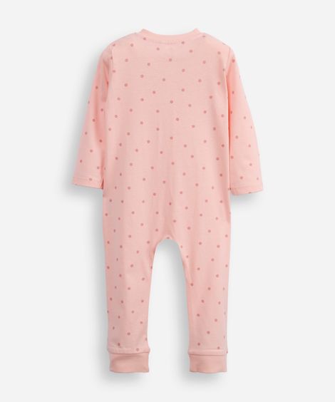 macacão de algodão infantil coelhinha - rosa claro