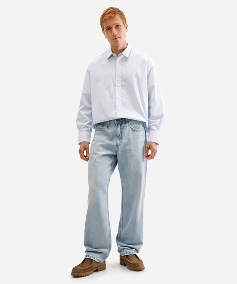 calça skater masculina jeans azul