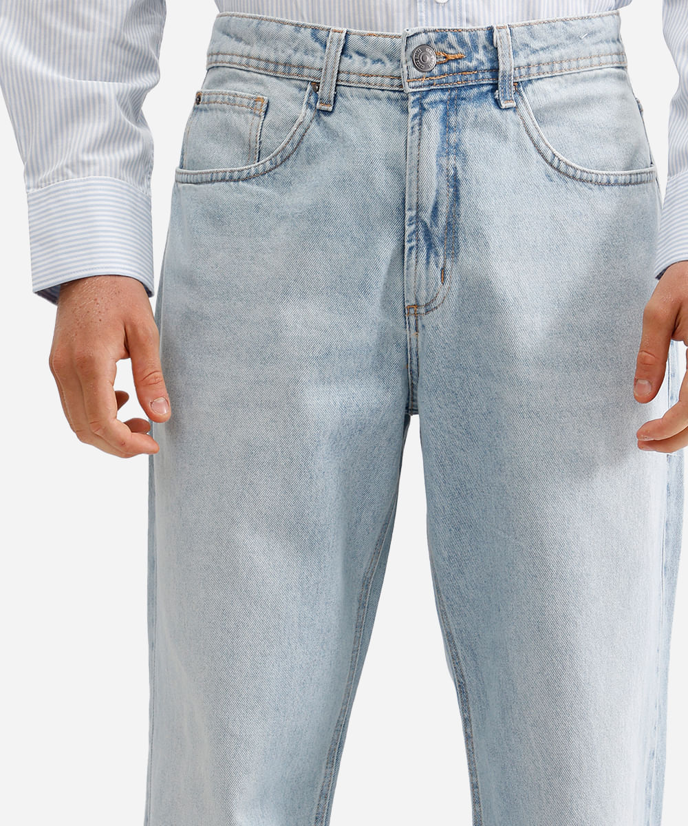 calça skater masculina jeans azul