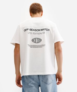 camiseta masculina de algodão estampada off white