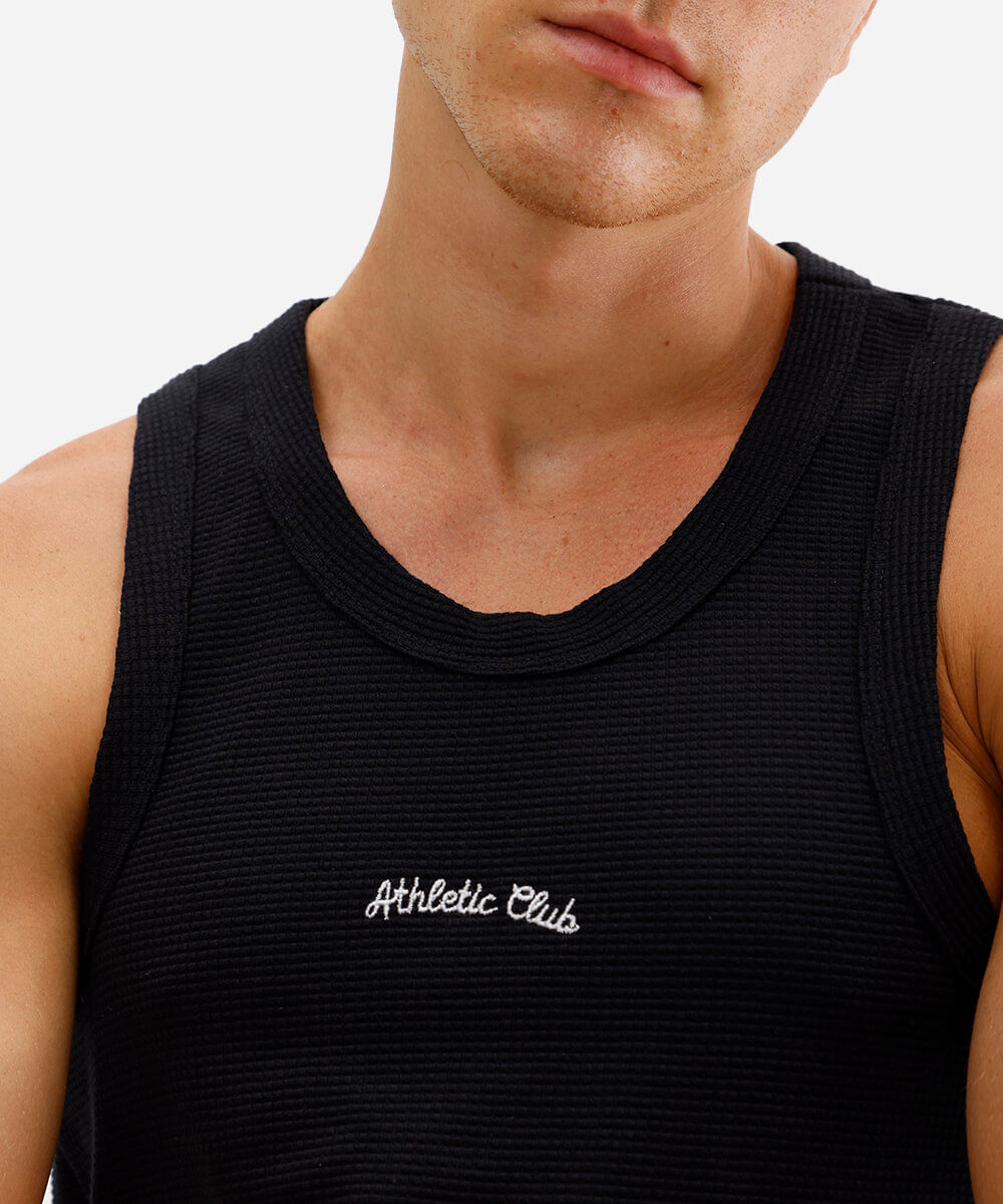 regata masculina de algodão athletic club preta