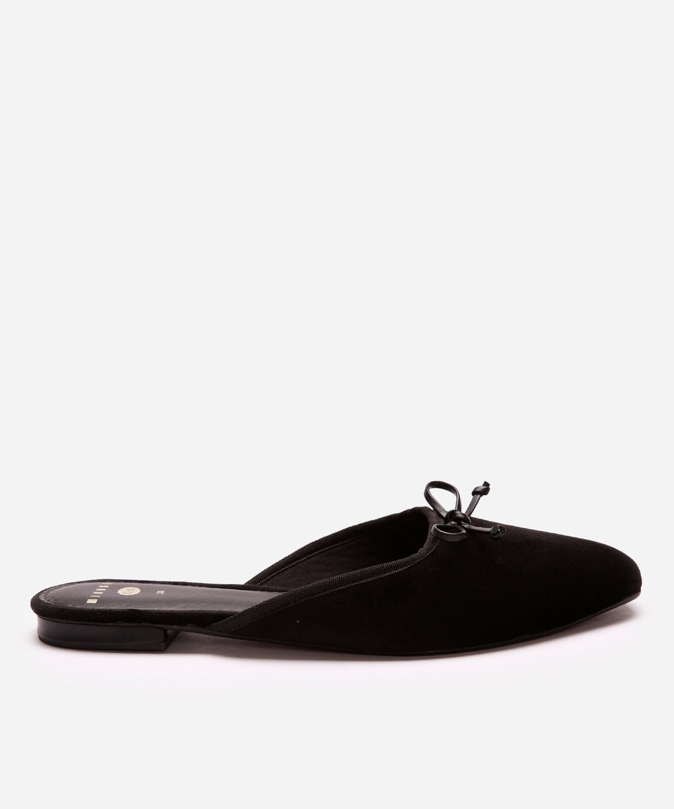 mule de veludo com laço mindset preto