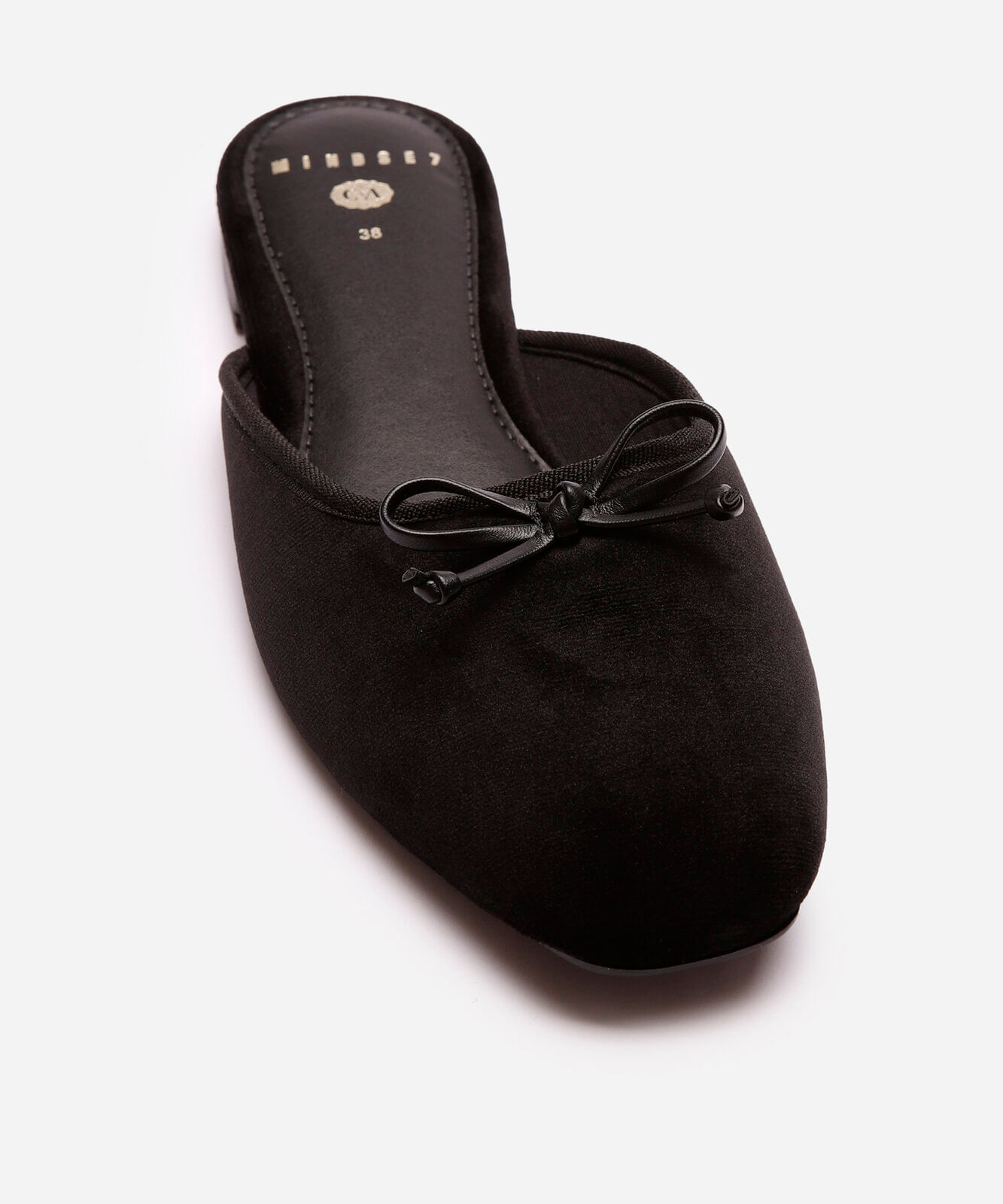 mule de veludo com laço mindset preto