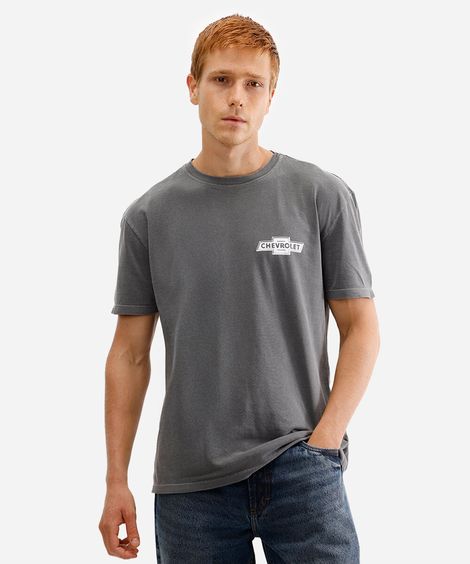 camiseta masculina de algodão chevrolet opala cinza