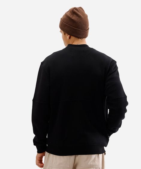 jaqueta bomber masculina de moletom preta