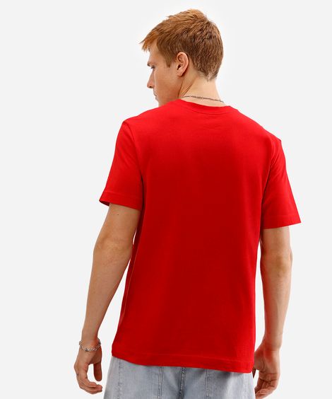 camiseta masculina de algodão garfield vermelha