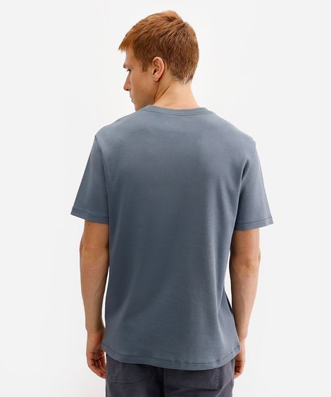 camiseta de algodão peruano bold manga curta cinza