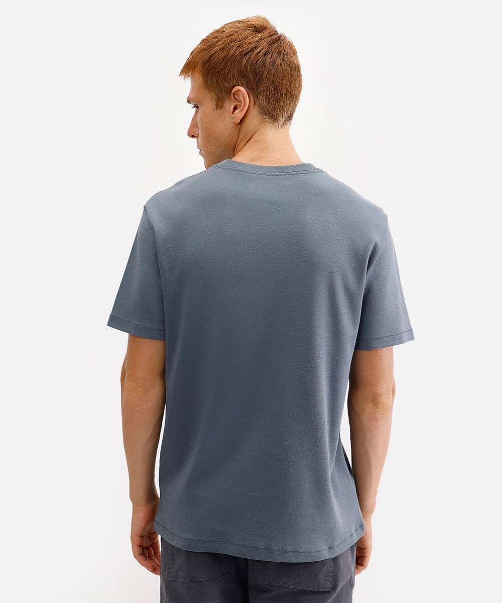 camiseta de algodão peruano bold manga curta cinza