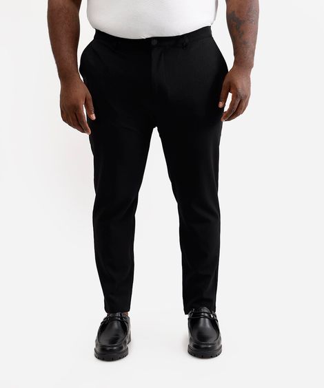 calça social masculina cintura média plus size preta