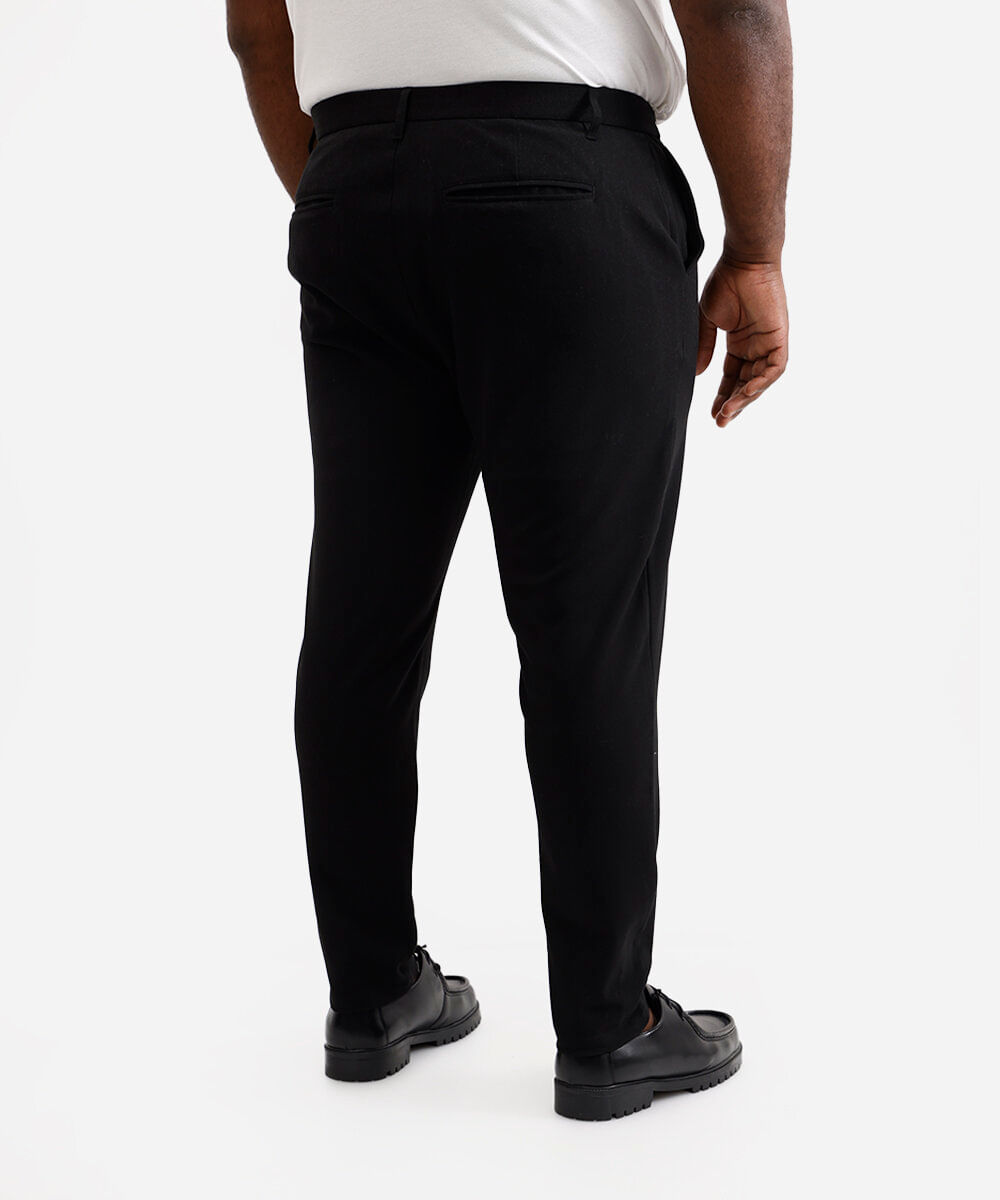 calça social masculina cintura média plus size preta