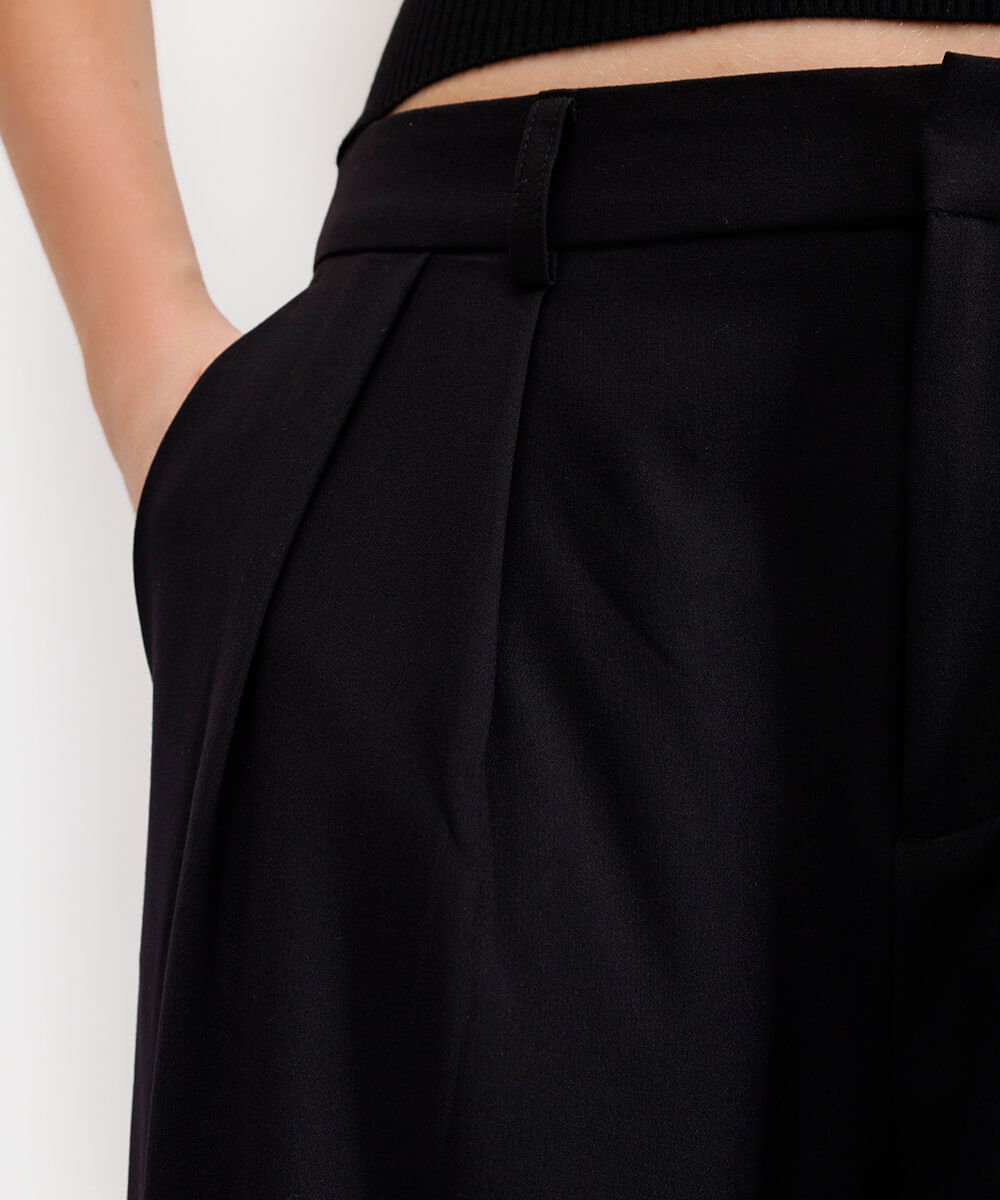 calça baggy feminina de alfaiataria preta