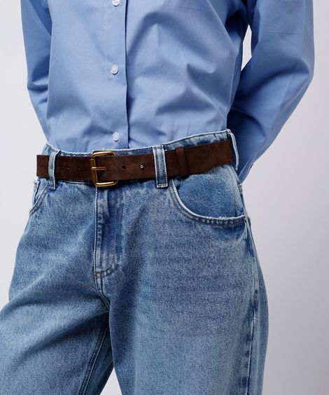 cinto feminino fivela arredondada mindset marrom