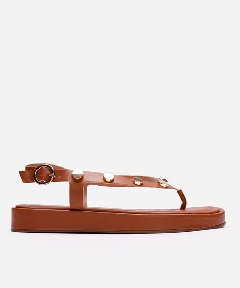 rasteirinha flatform via uno com tachas marrom
