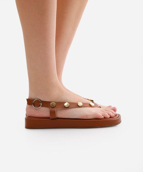 rasteirinha flatform via uno com tachas marrom