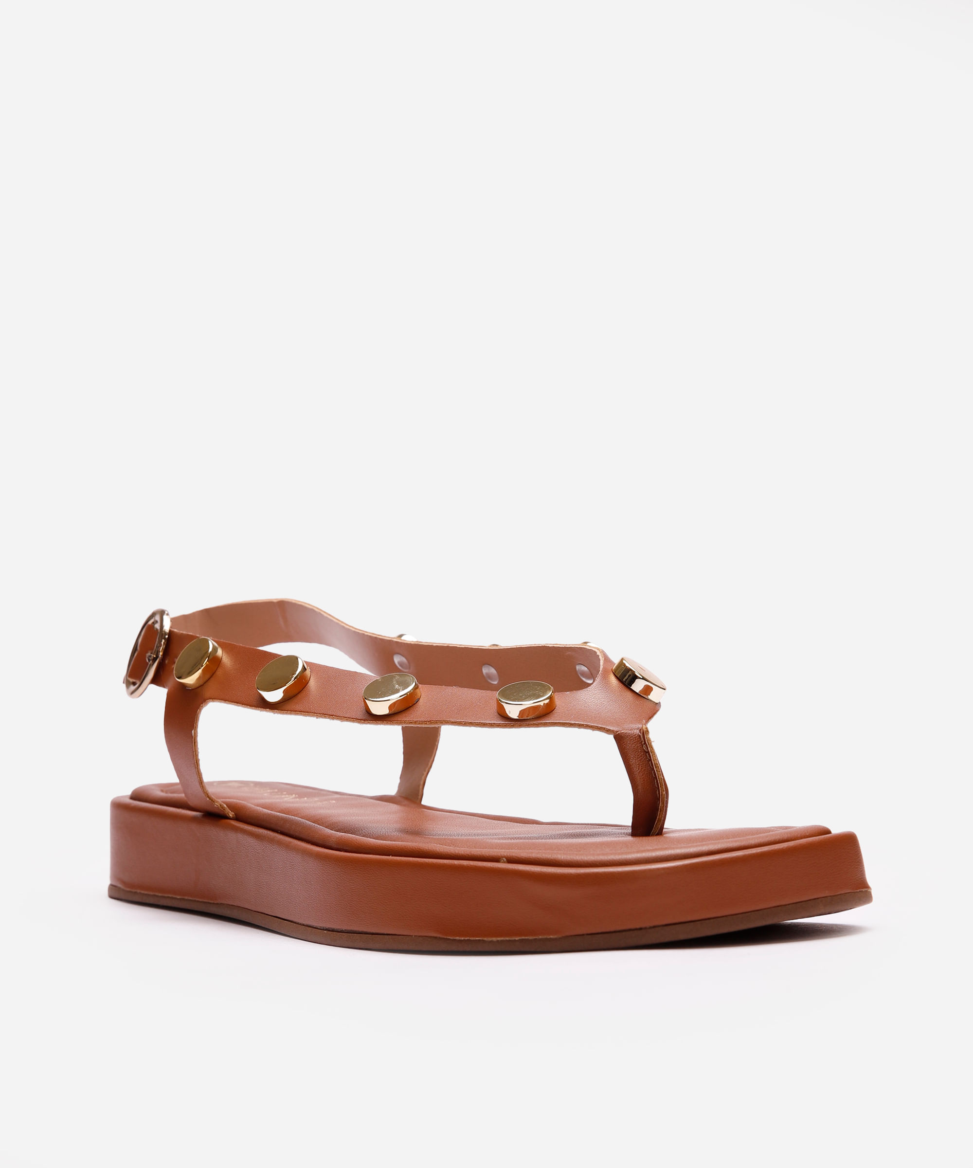 rasteirinha flatform via uno com tachas marrom