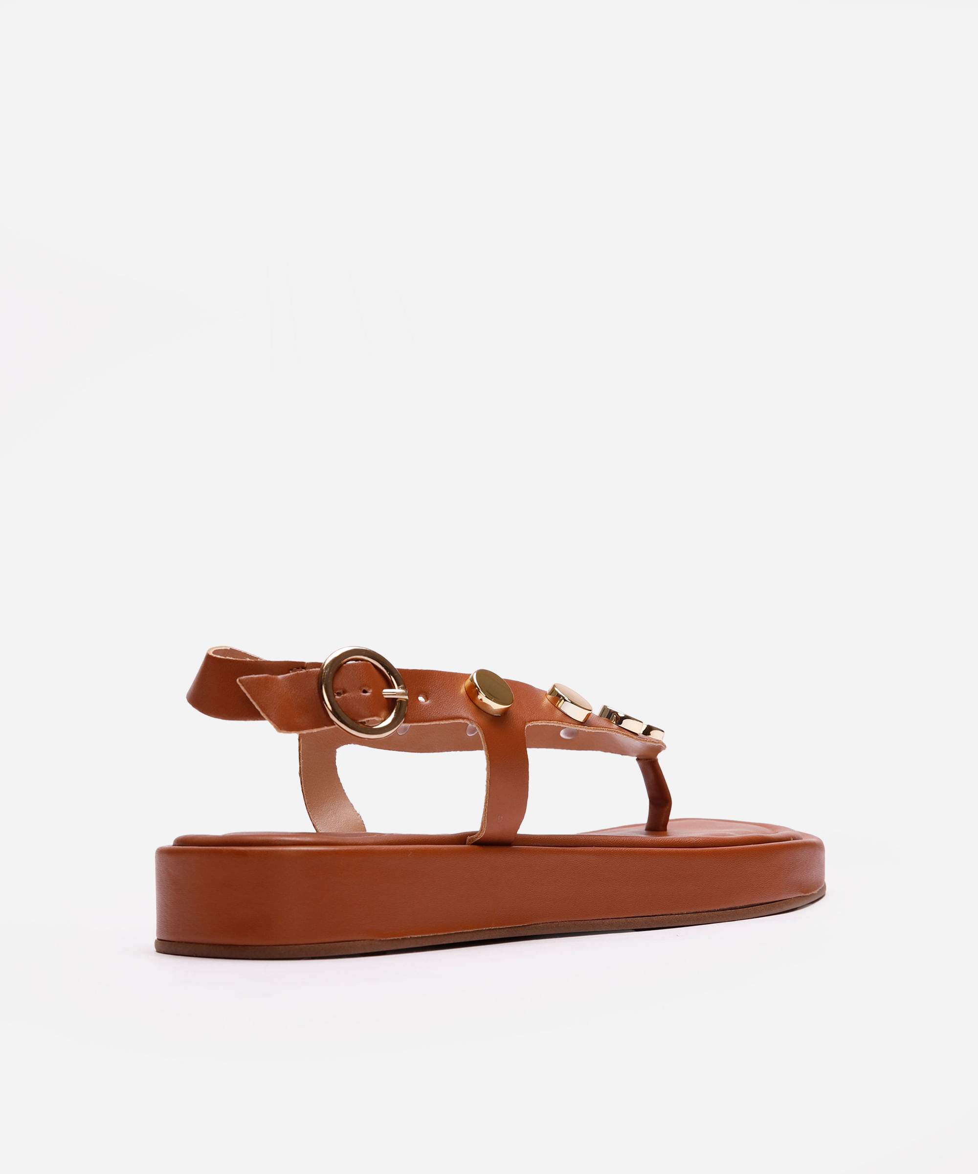 rasteirinha flatform via uno com tachas marrom