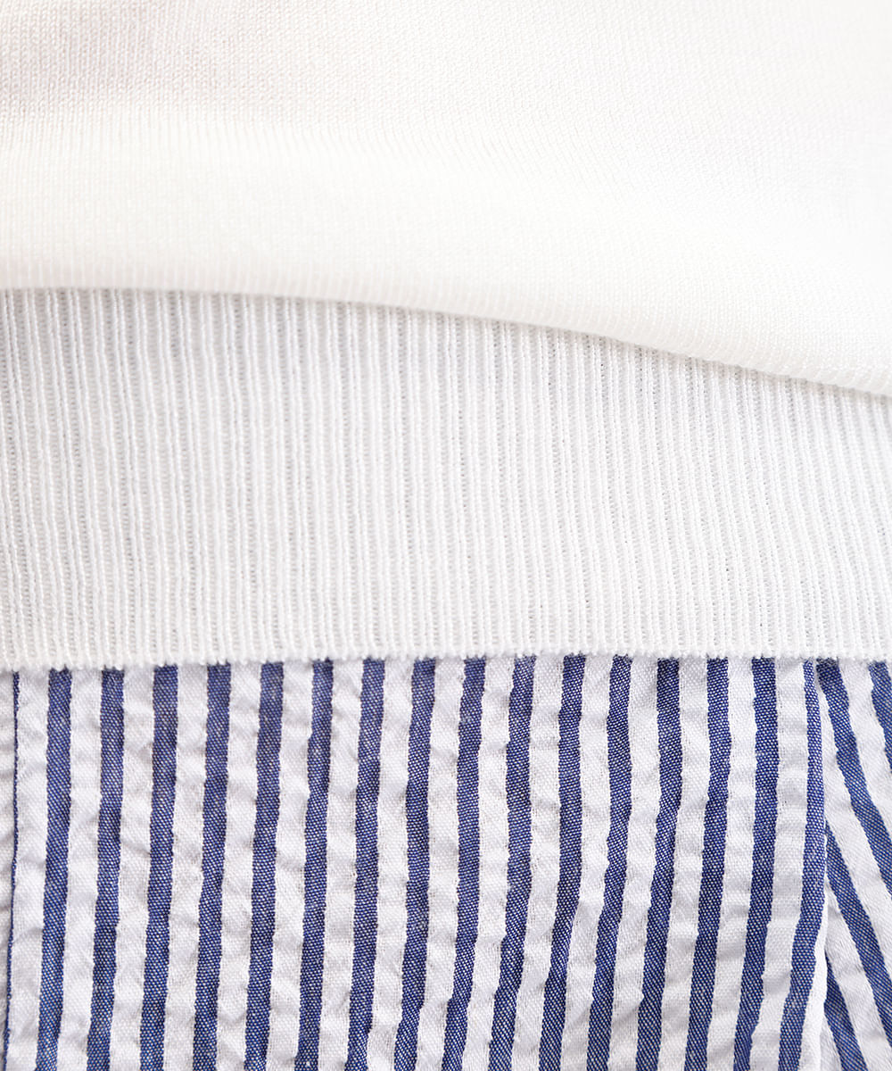 regata feminina de tricot decote redondo off white