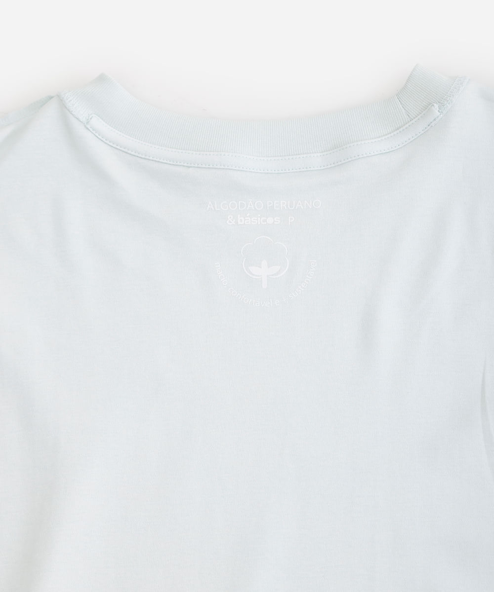camiseta comfort feminina de algodão peruano interlock azul