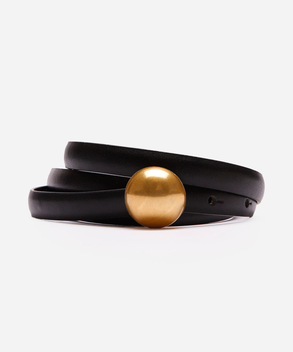 cinto fivela redonda preto