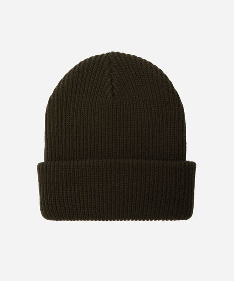 gorro masculino canelado - verde escuro