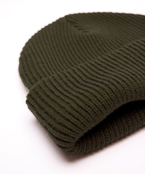 gorro masculino canelado - verde escuro