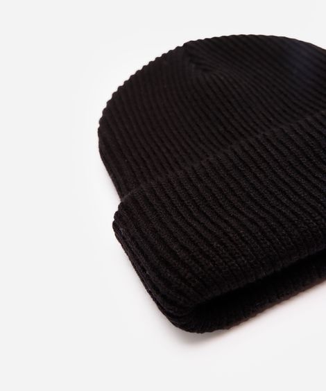gorro masculino canelado preto