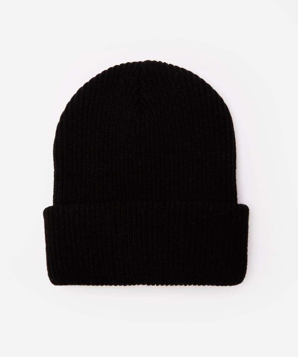 gorro masculino canelado preto