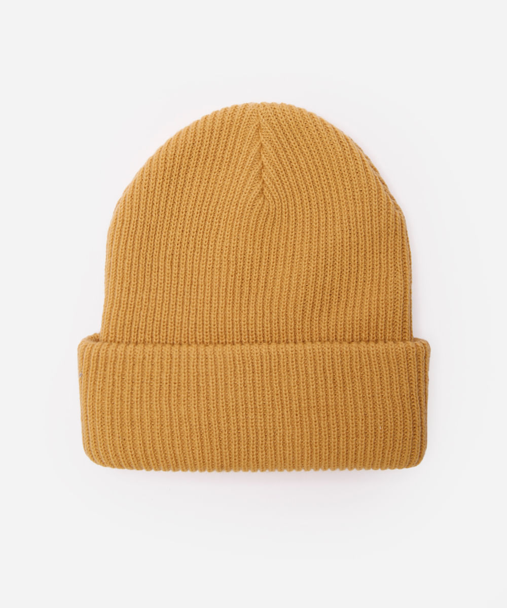 gorro masculino canelado amarelo