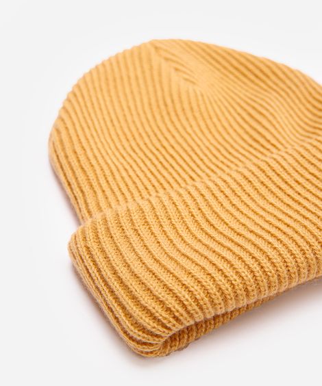 gorro masculino canelado amarelo