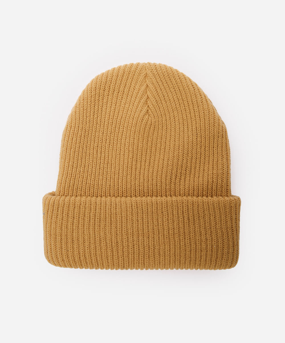 gorro masculino canelado amarelo