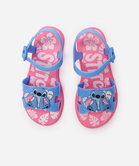 sandália grendene infantil com brinde stitch rosa