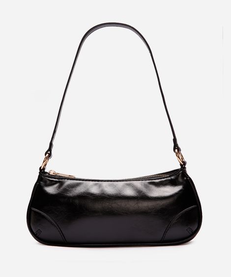 bolsa baguete com recorte preta
