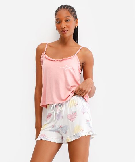 short doll feminino de viscose floral off white