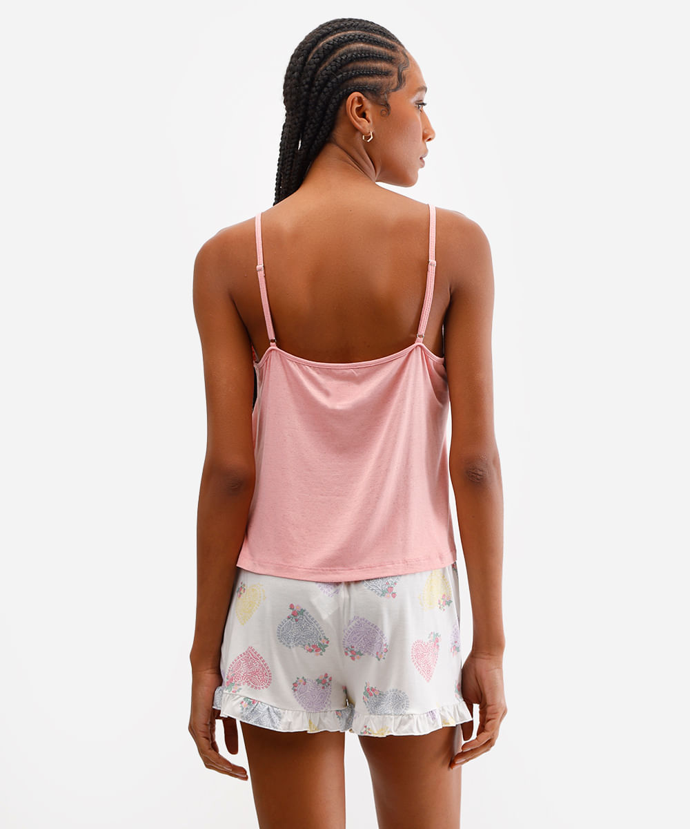 short doll feminino de viscose floral off white
