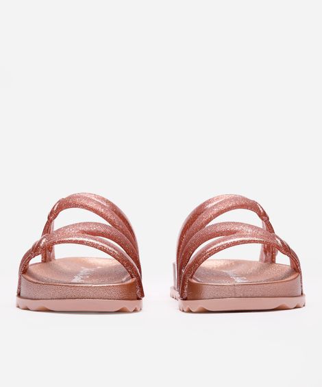 rasteirinha infantil barbie com glitter rosa