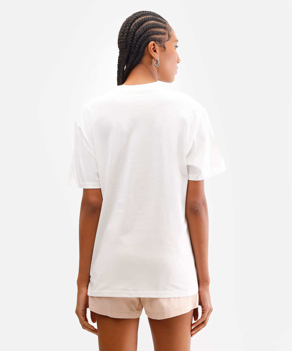 camiseta feminina de algodão the white lotus off white