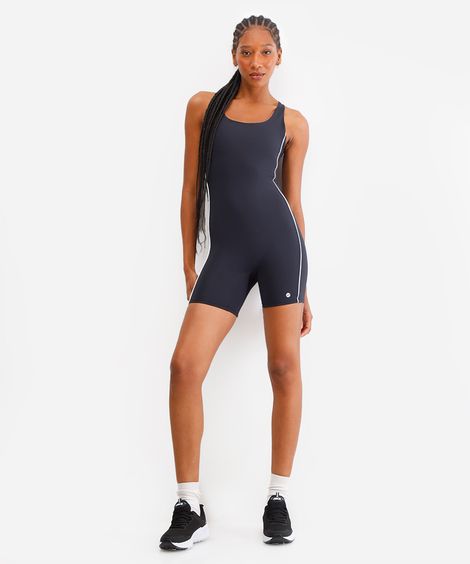 macaquinho feminino esportivo com alças preto