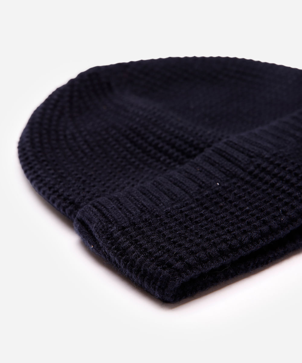 gorro masculino texturizado azul
