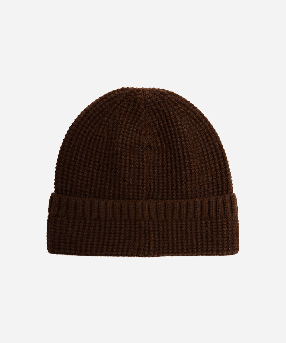 gorro masculino texturizado marrom