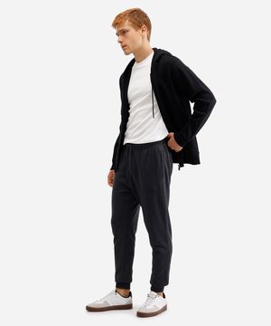 calça jogger masculina de moletom básico cinza