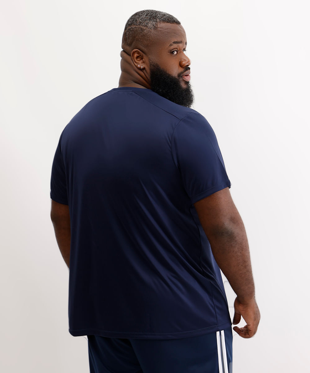 camiseta masculina esportiva plus size - azul marinho