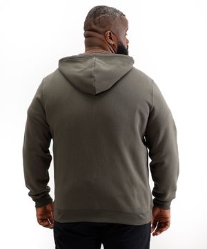 jaqueta de moletom básica plus size verde