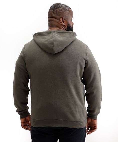 jaqueta de moletom básica plus size verde