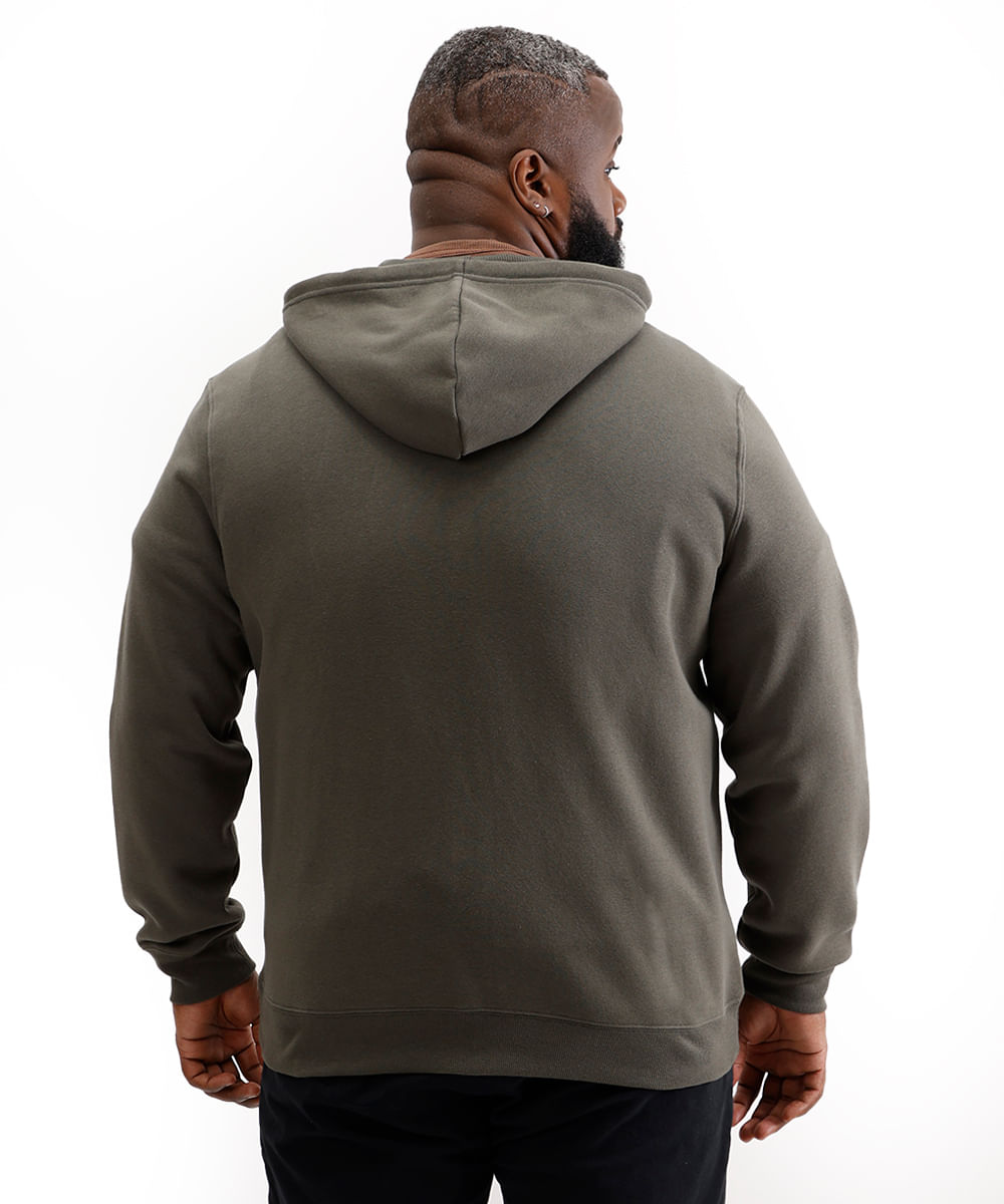 jaqueta de moletom básica plus size verde